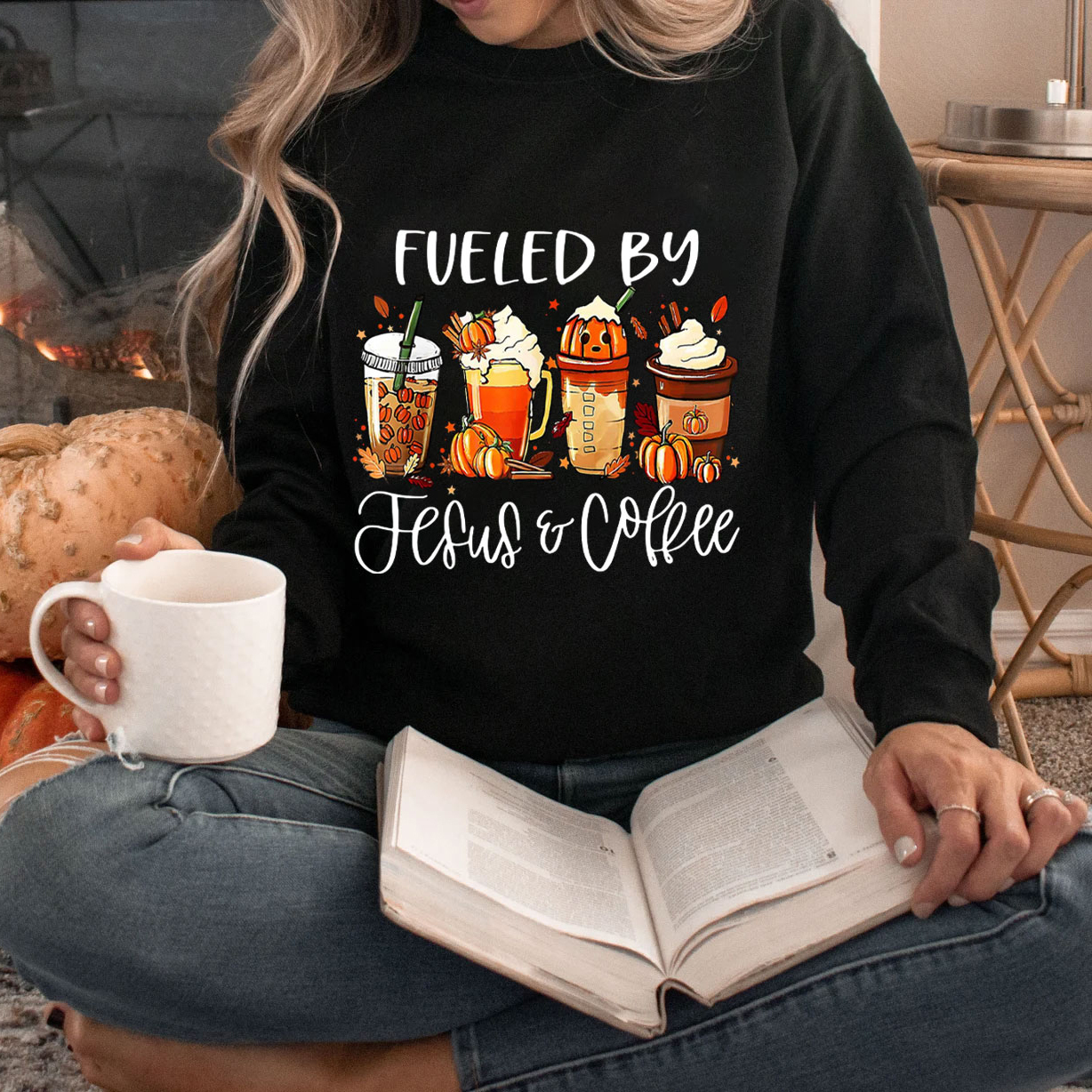 Funny Fueled By Coffee Jesus Sweatshirt