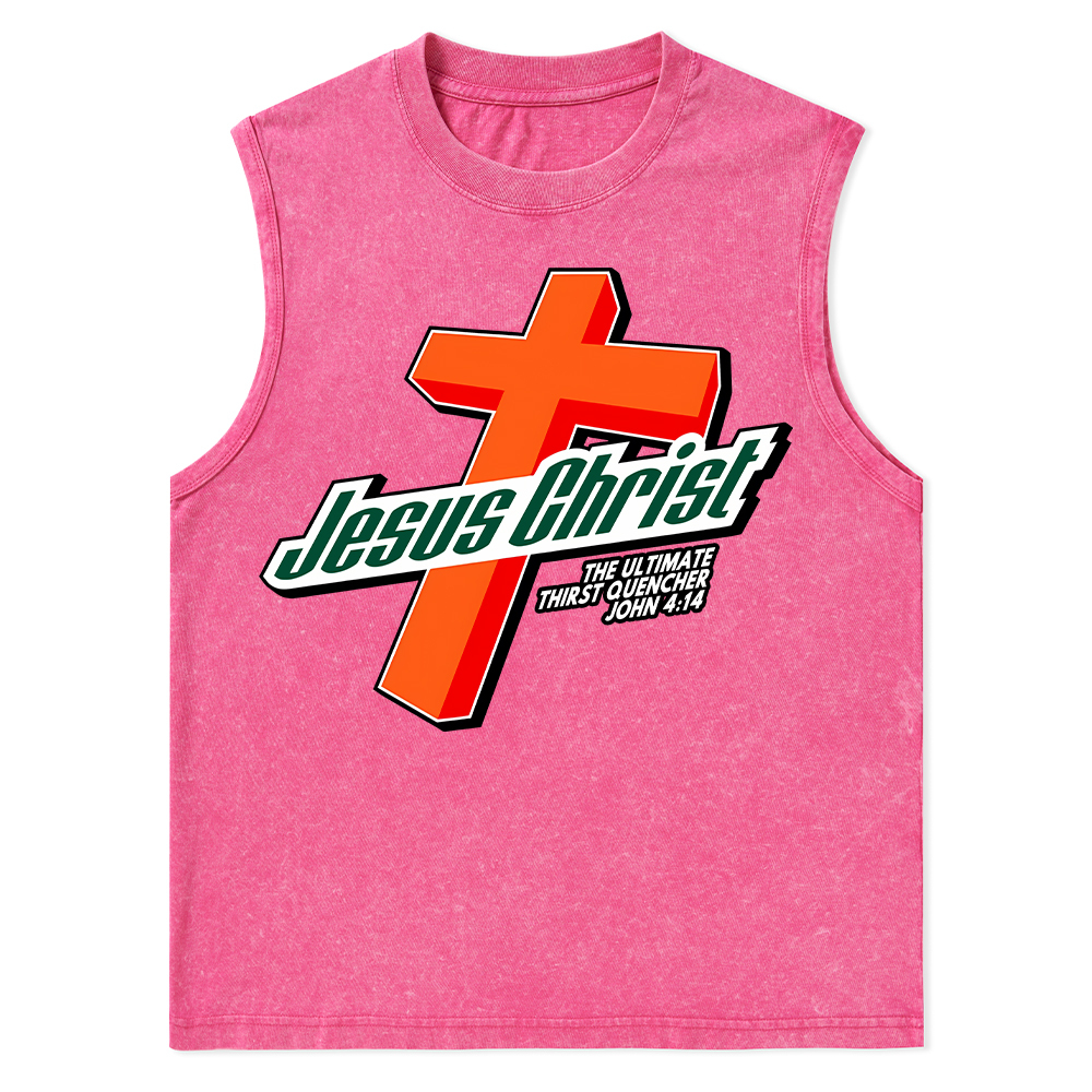 Jesus Christ Cross Christian Washed Tank Top