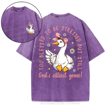 God's Silliest Goose Christian Washed T-Shirt
