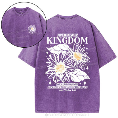 But Seek First His Kingdom Christian Washed T-Shirt