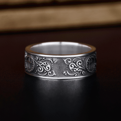 Handmade Cross Ring Christian Sterling Silver Band Ring