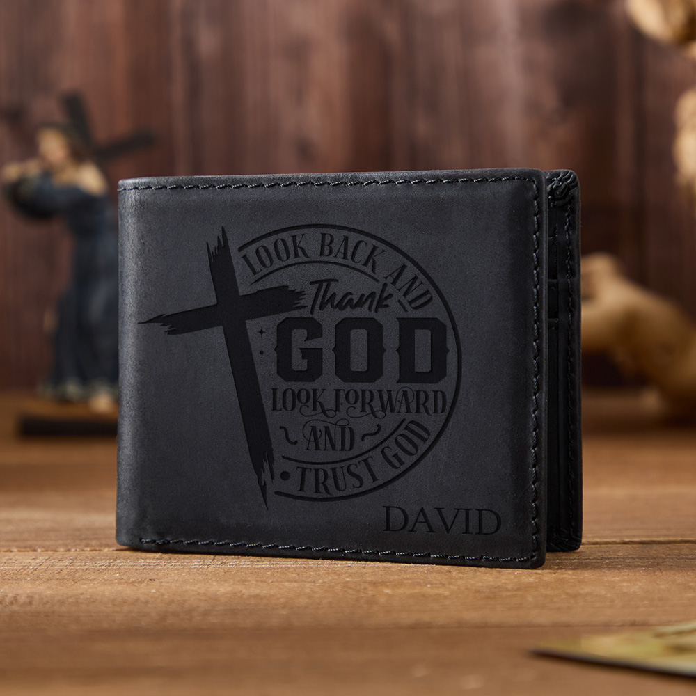 Personalized Look Back Leather Wallet
