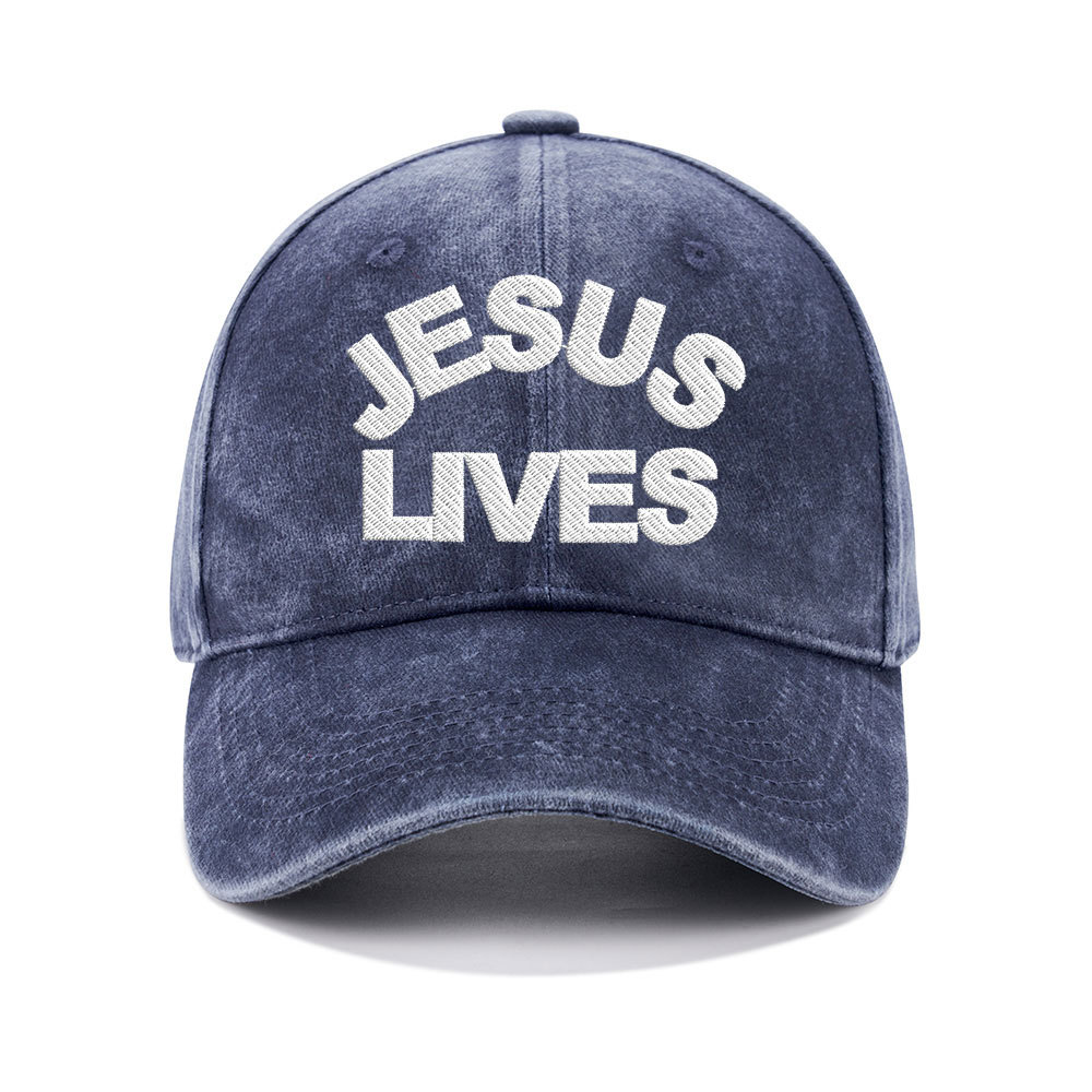 Jesus Lives Christian Washed Hat