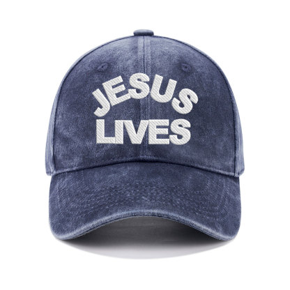 Jesus Lives Christian Washed Hat