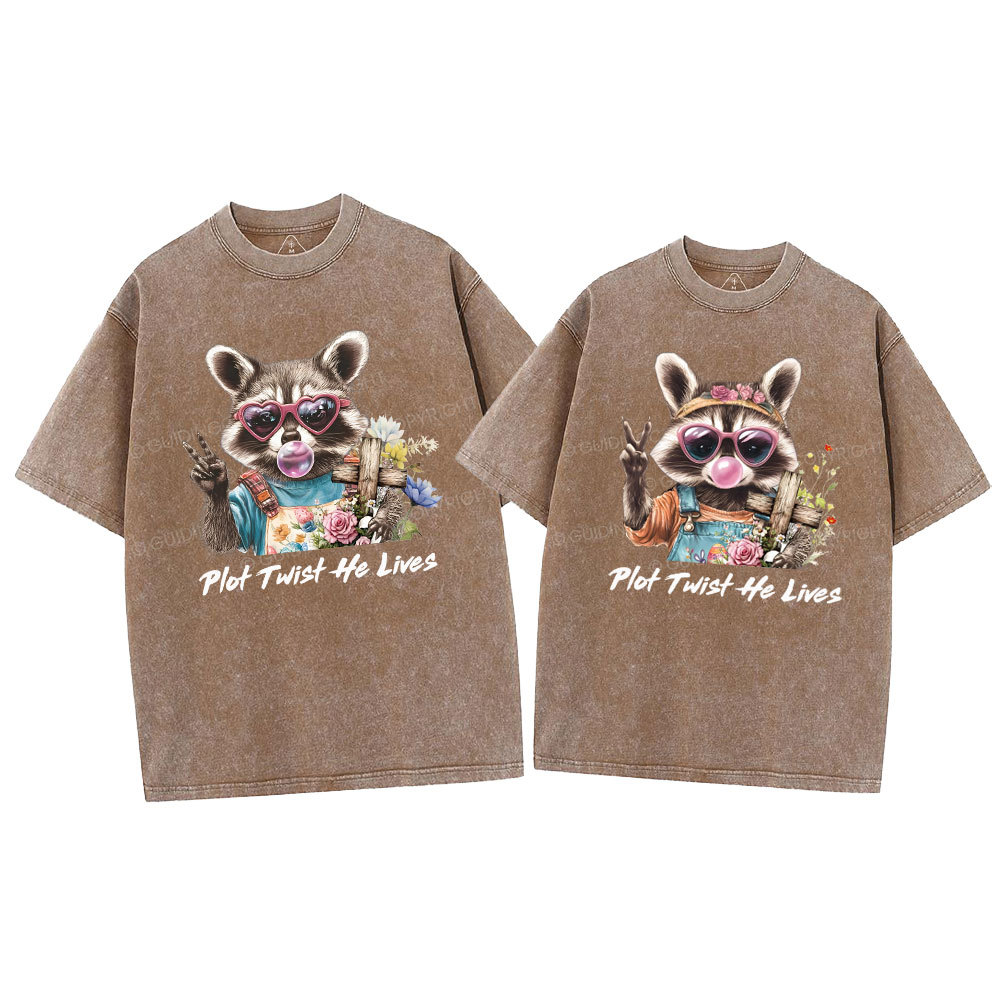 Plot Twist He Lives Christian Washed T-Shirt