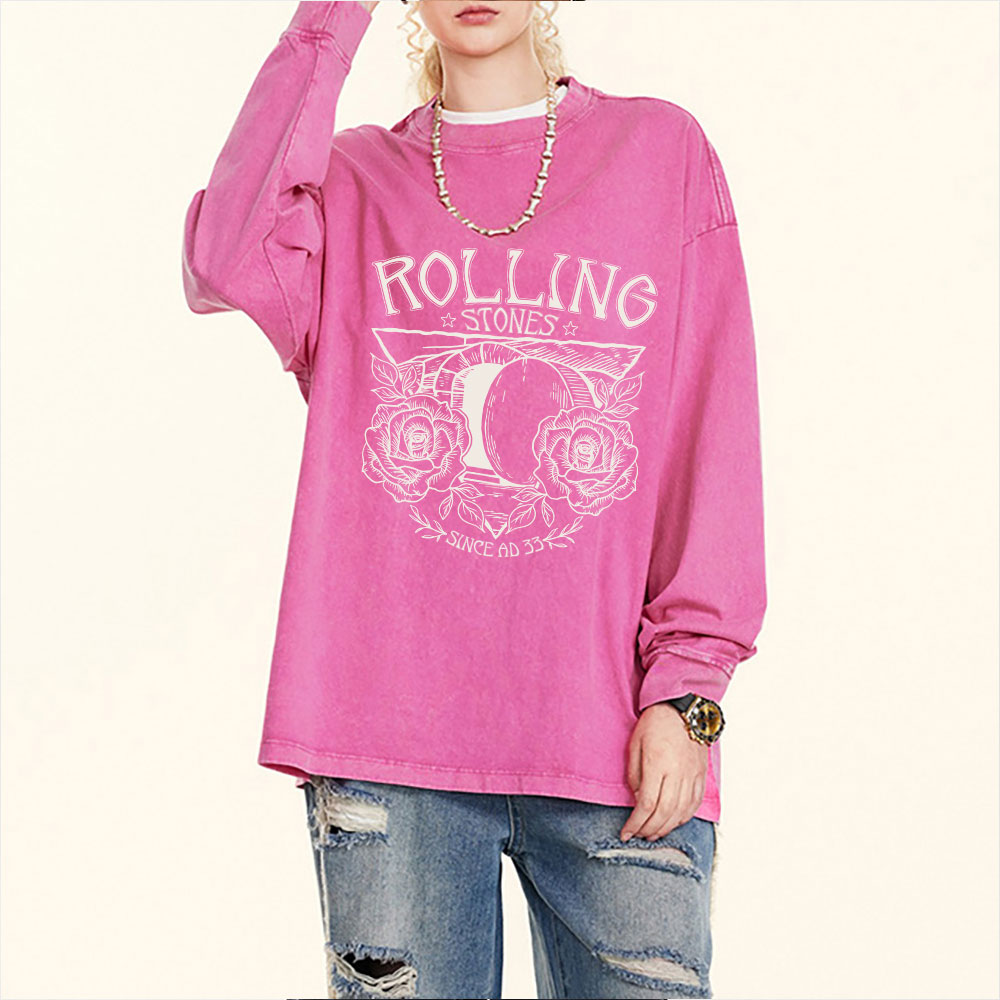 Rolling Stones Retro Christian Washed Long Sleeve T-Shirt