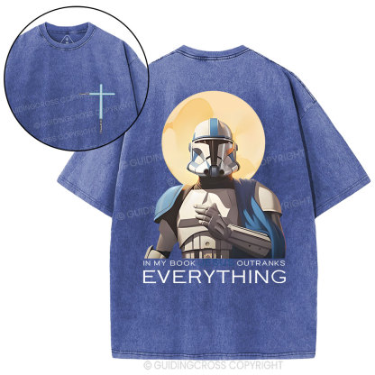 In My Book Jesus Outranks Everything Christian Washed T-Shirt