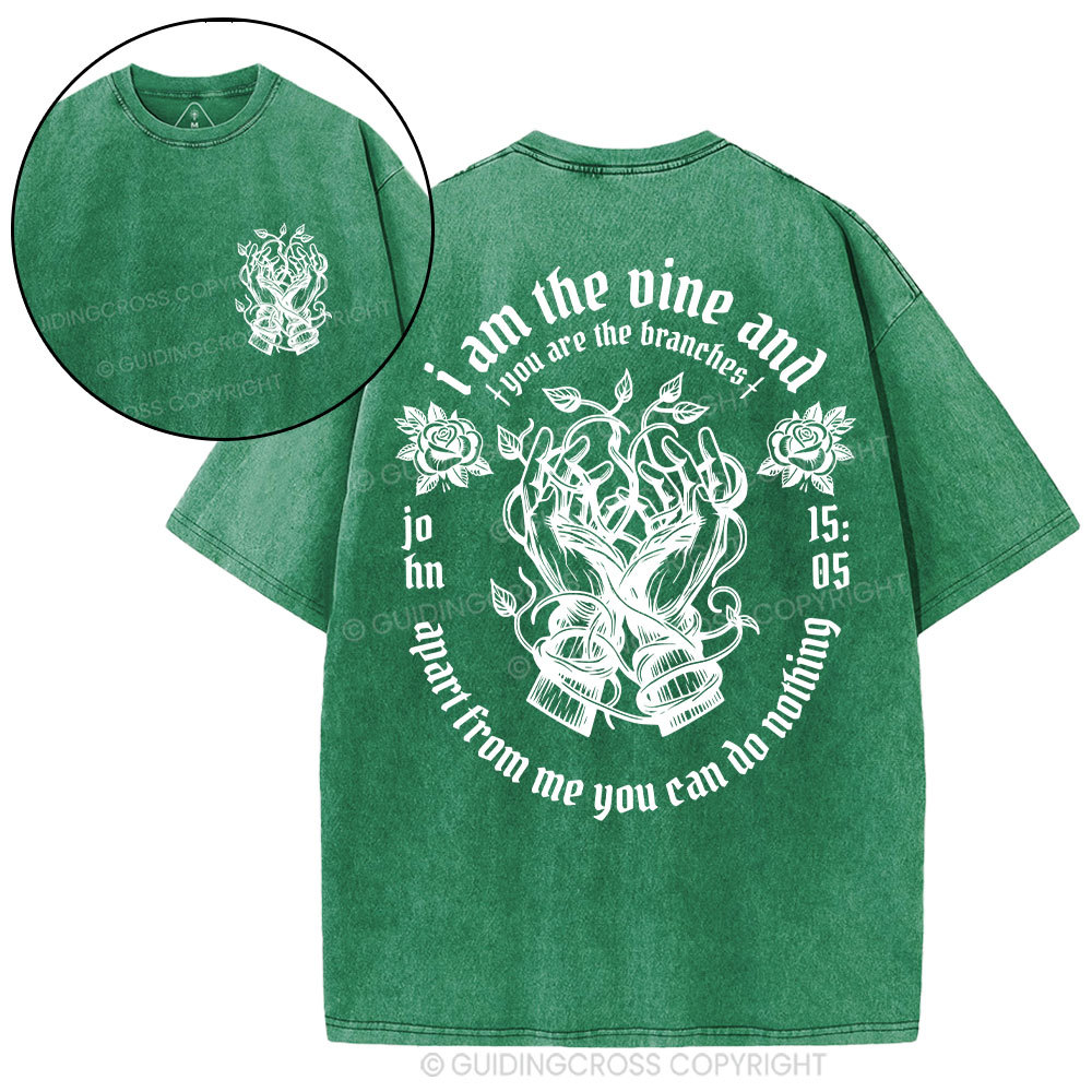 I Am The True Vine Christian Washed T-Shirt