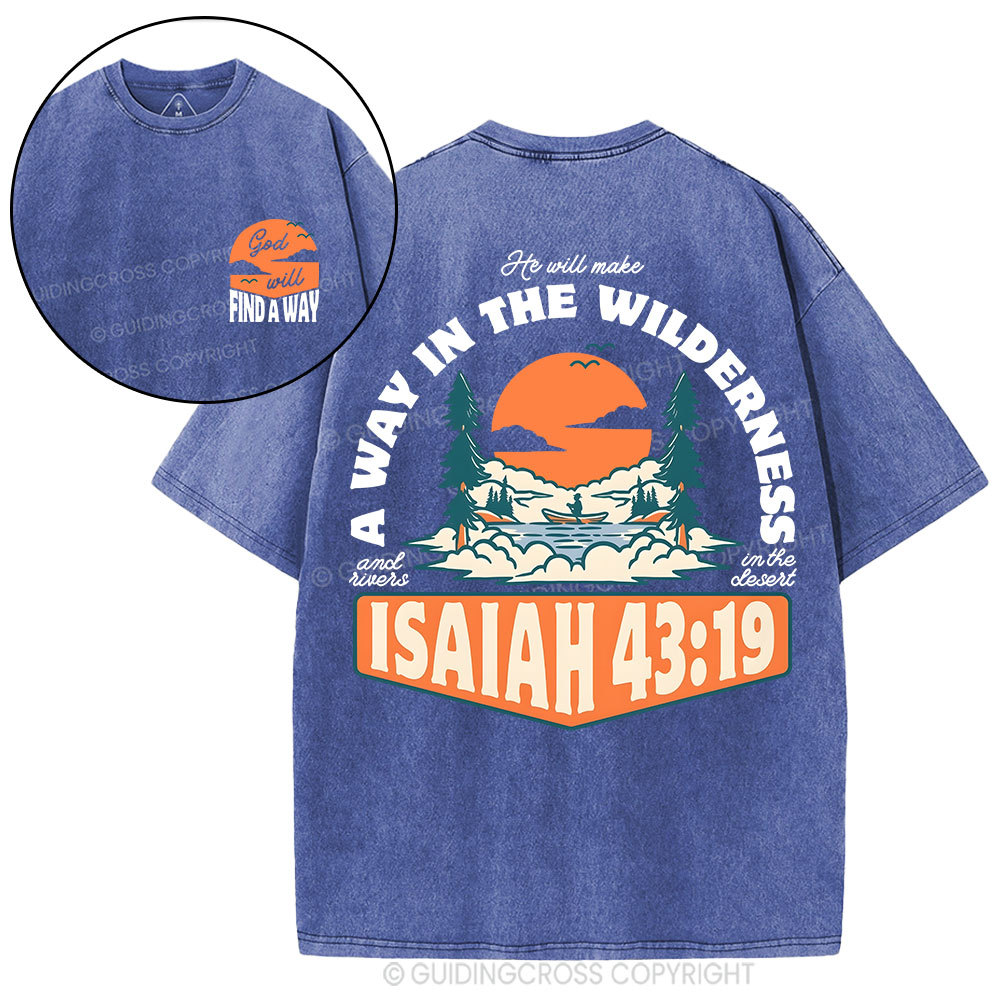 A Way In The Wilderness Christian Washed T-Shirt