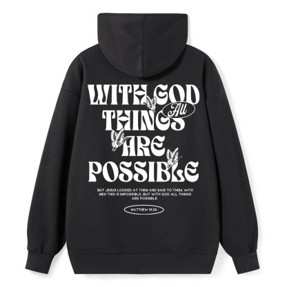 With God All Things Are Possible Classic Christian Hoodie