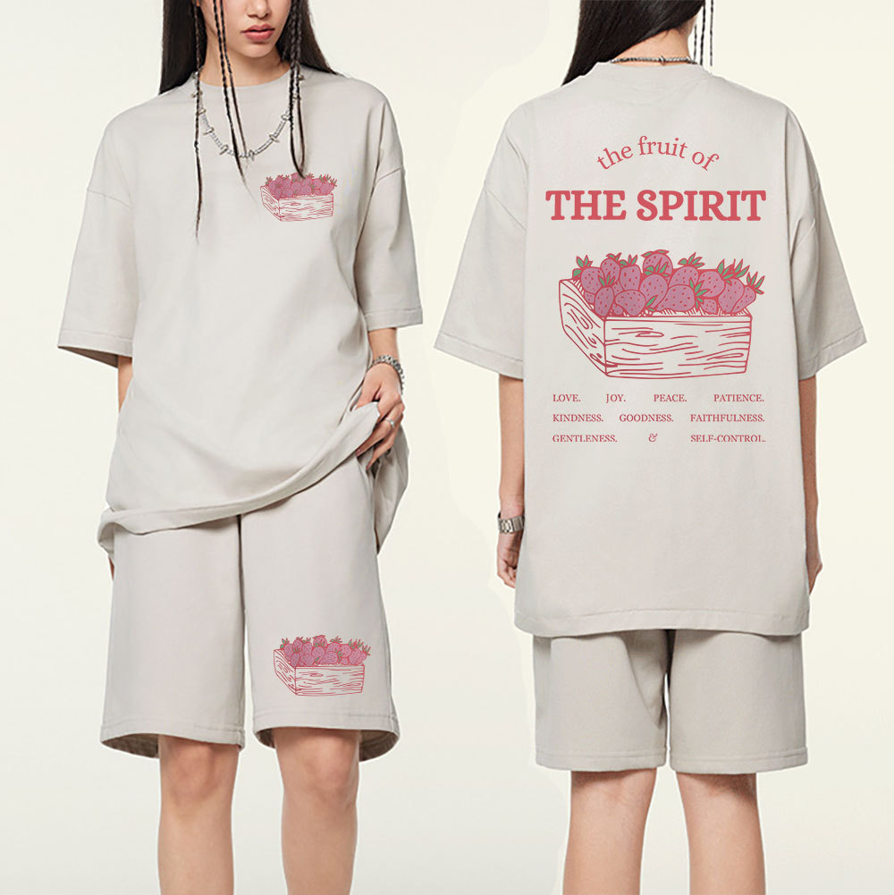 The Fruit Of The Spirit Christian Washed T-Shirt & Shorts