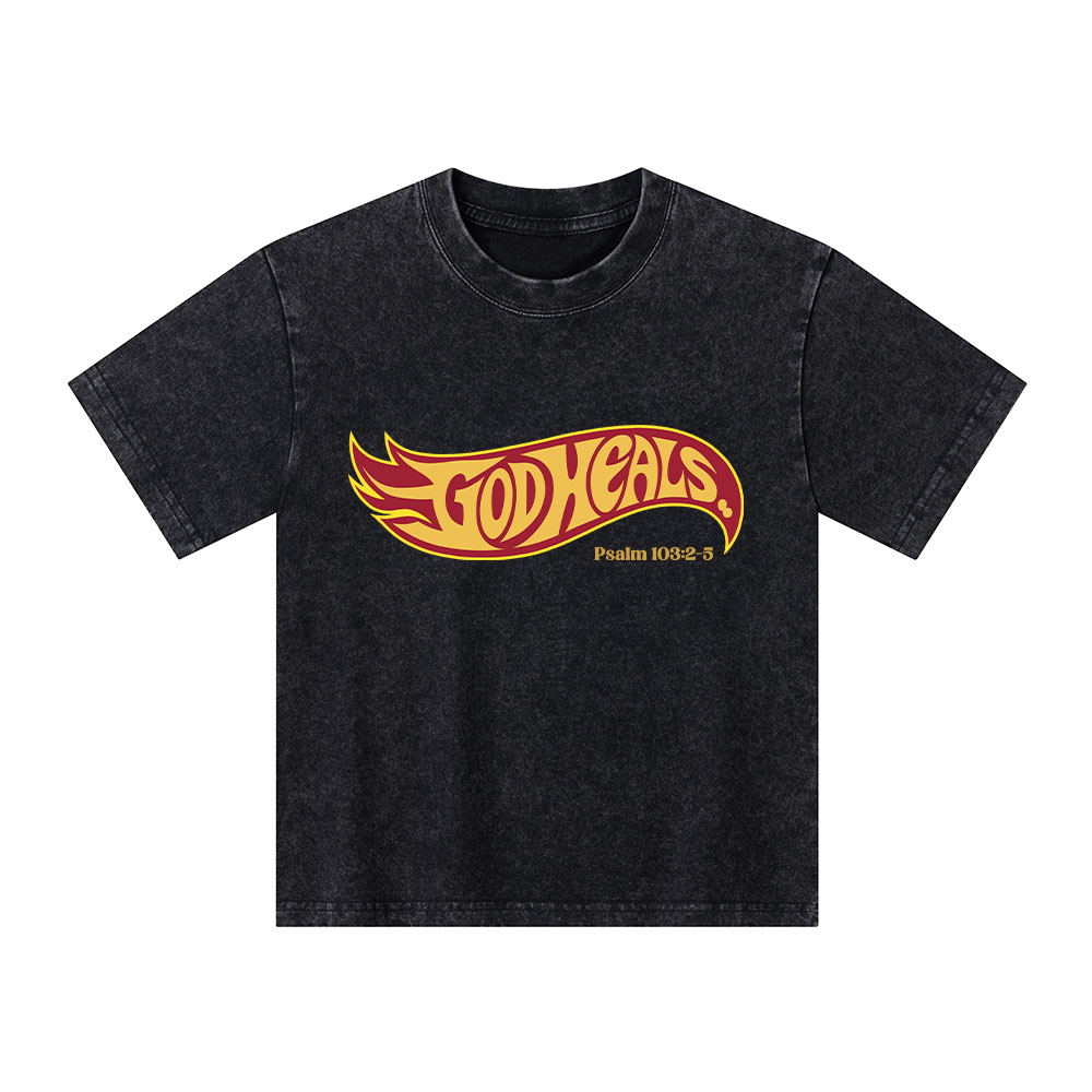 God Heals Kid Washed T-Shirt