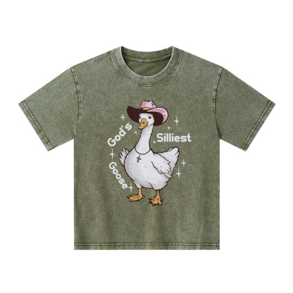 God's Silliest Goose Kid Washed T-Shirt