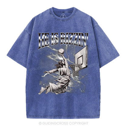 He Is Risen Christian Washed T-Shirt