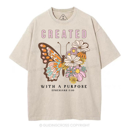 Created With Purpose Christian Washed T-Shirt