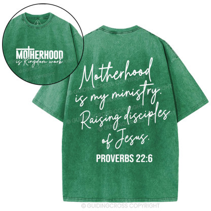 Motherhood Is My Ministry Christian Washed T-Shirt