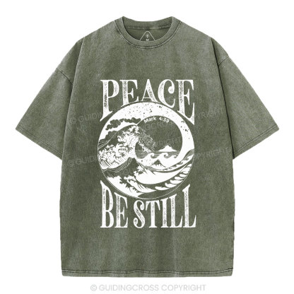 Peace Be Still Christian Washed T-Shirt