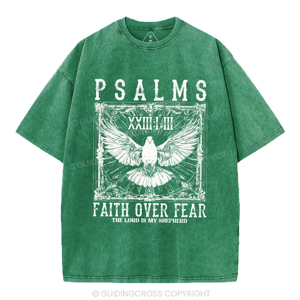 Faith Over Fear Christian Washed T-Shirt