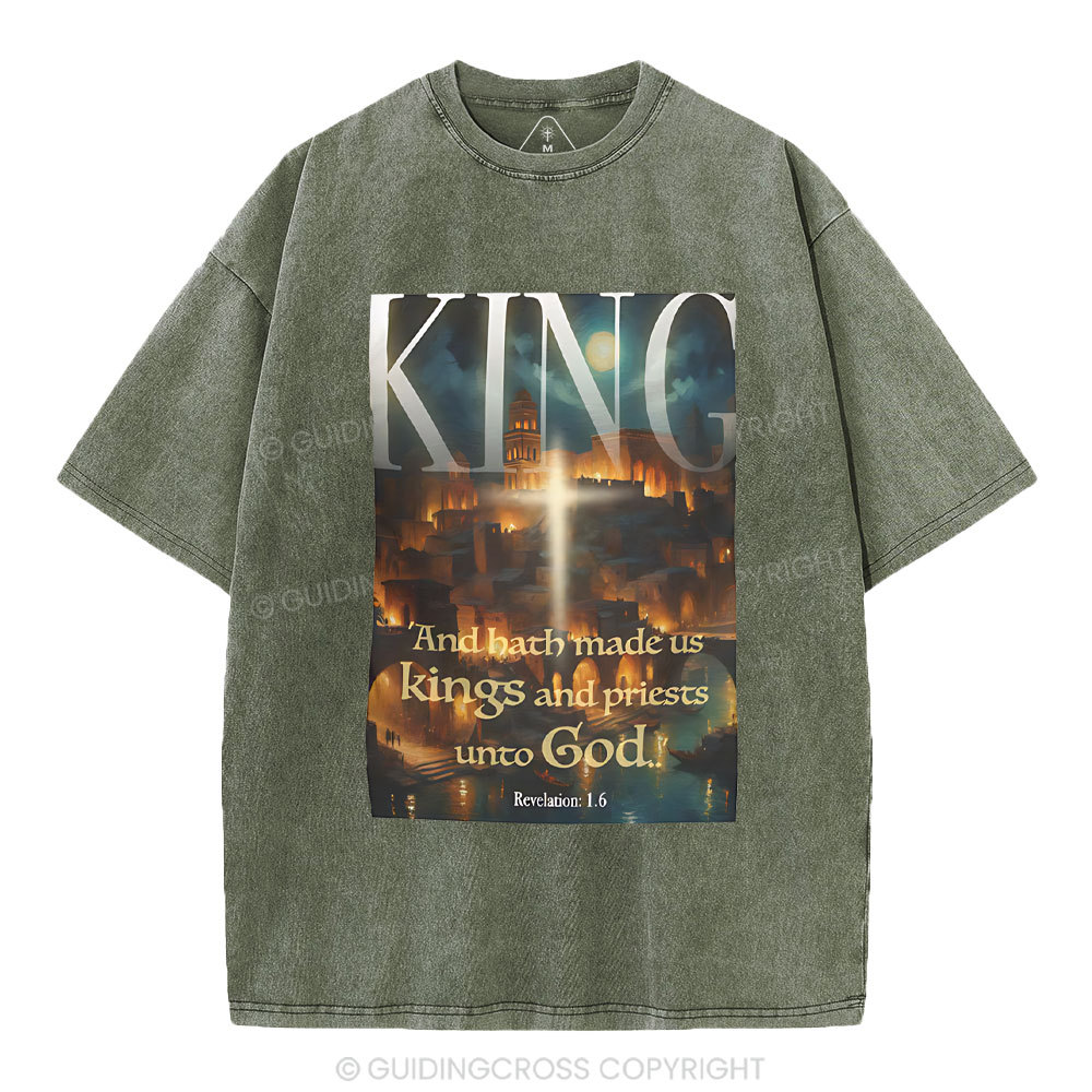 Made Us Kings And Priests Christian Washed T-Shirt