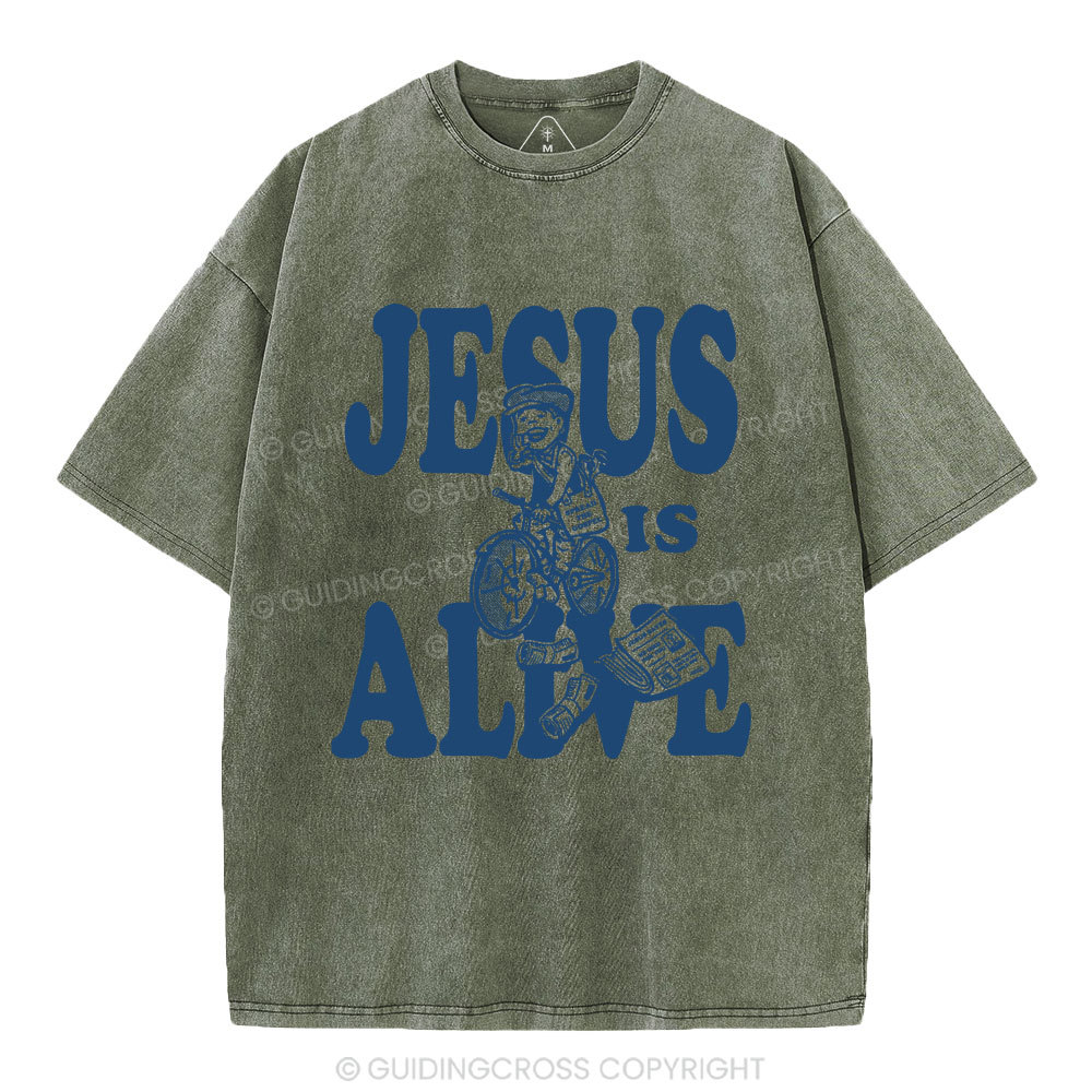 Jesus Is Alive Christian Washed T-Shirt