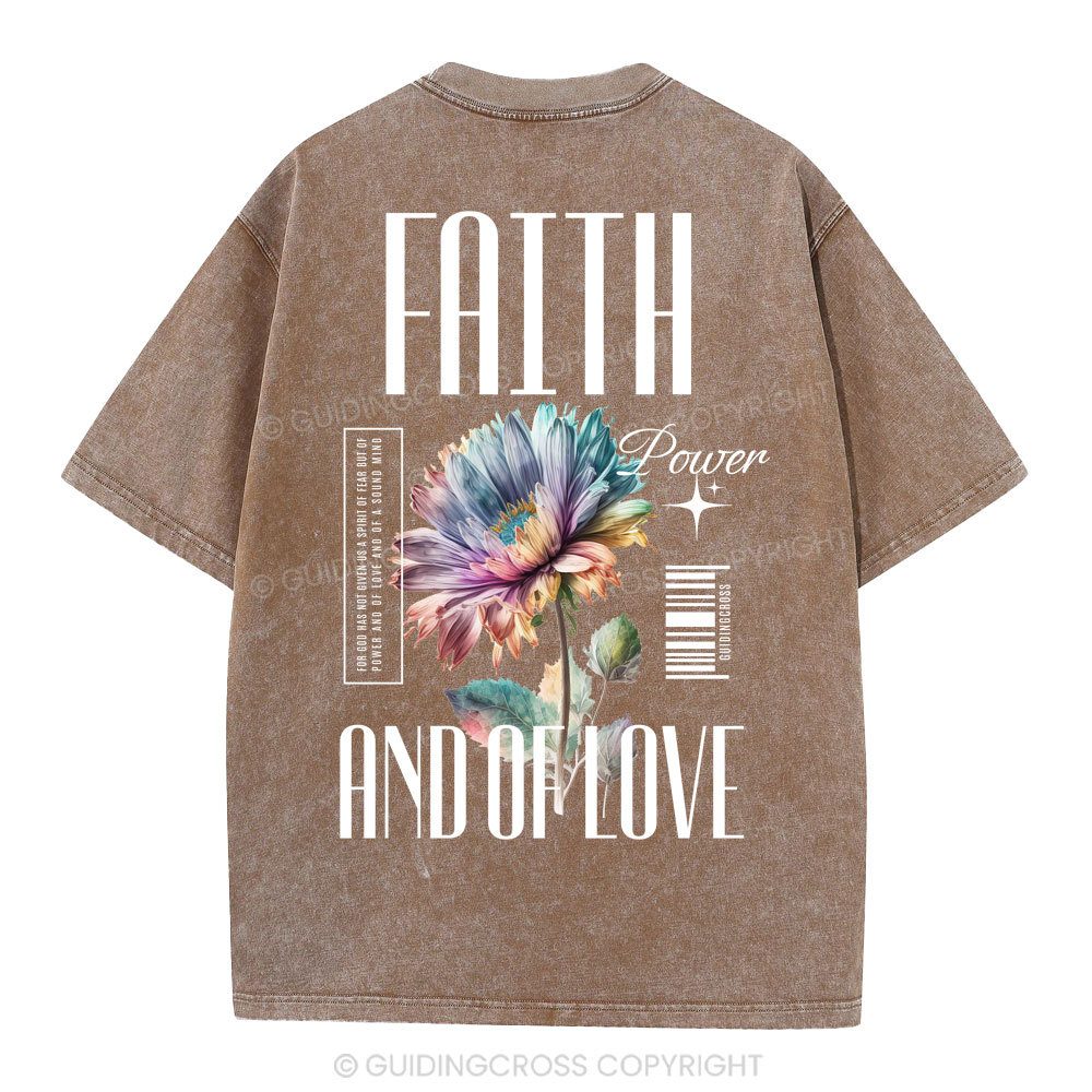 Faith Flower Christian Washed T-Shirt