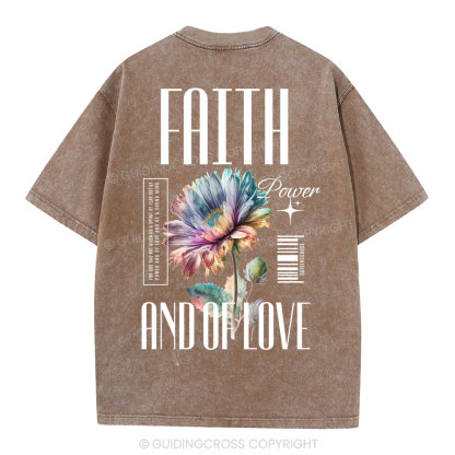 Faith Flower Christian Washed T-Shirt
