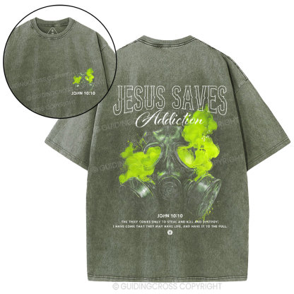 Jesus Saves Christian Washed T-Shirt