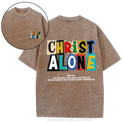 Christ Alone Christian Washed T-Shirt