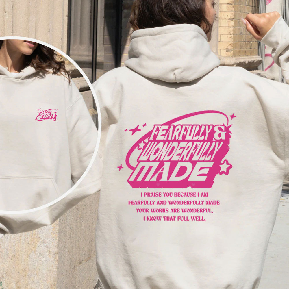 Fearfully & Wonderfully Made Christian Premium Fleece Hoodie Set