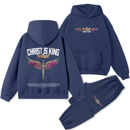Christ Is King Christian Premium Fleece Hoodie Set