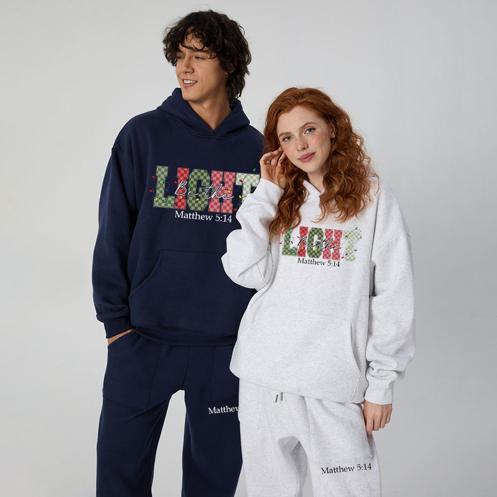 Be The Light Christian Christmas Premium Fleece Hoodie Set
