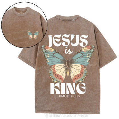 Jesus Is King Christian Washed T-Shirt