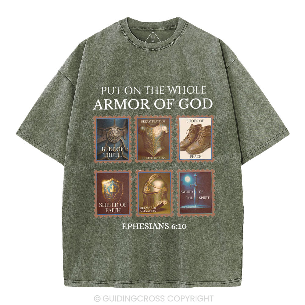 Put On The Whole Armor Of God Christian Washed T-Shirt