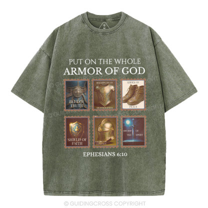 Put On The Whole Armor Of God Christian Washed T-Shirt