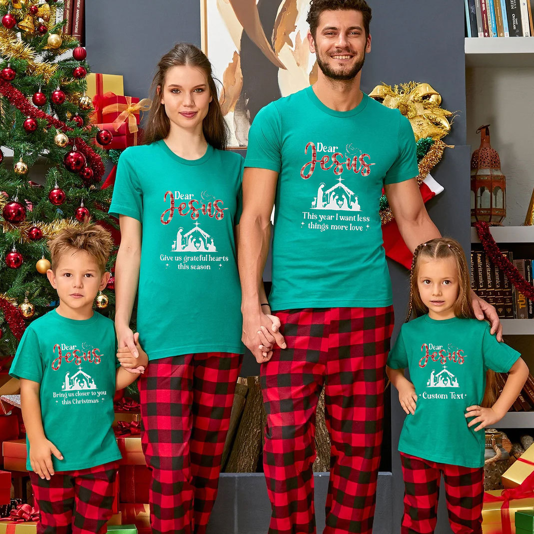 Personalized Dear Jesus Christmas Family Matching Shirts