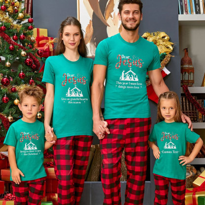 Personalized Dear Jesus Christmas Family Matching Shirts