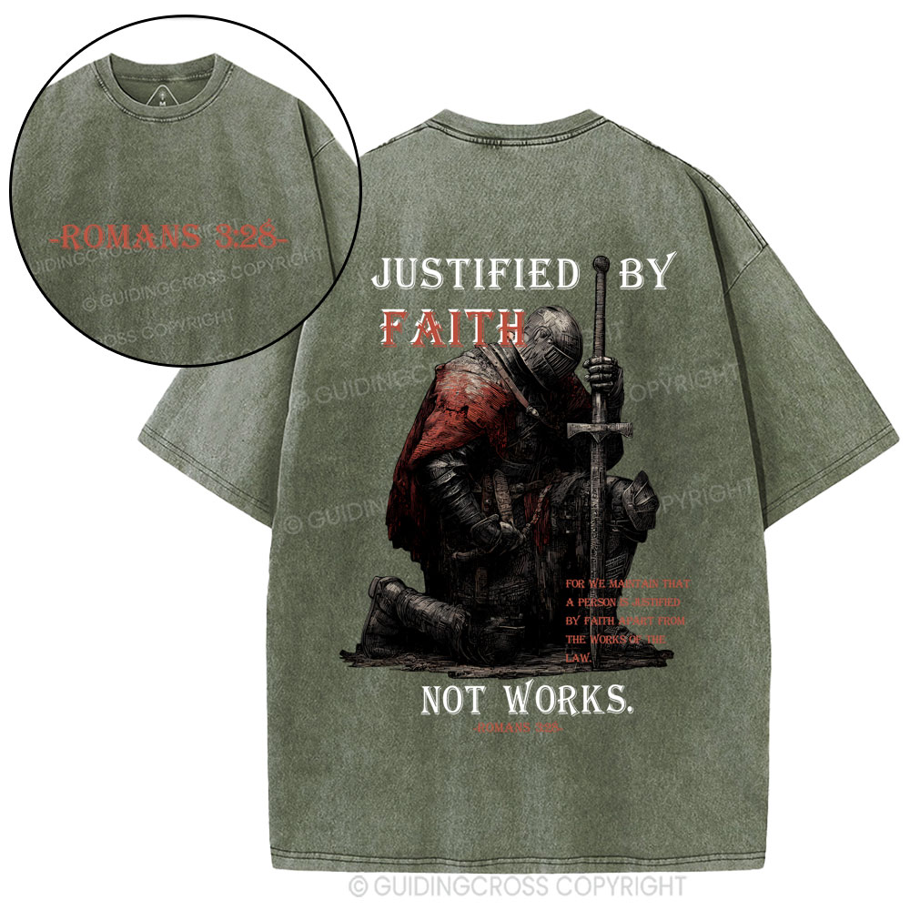 Justified By Faith Christian Washed T-Shirt