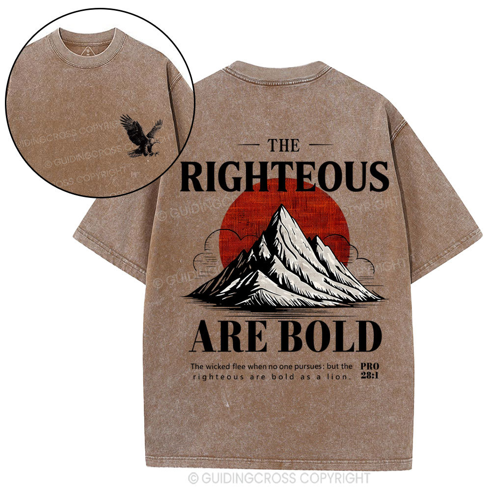 The Righteous Are Bold Chrsitian Washed T-Shirt