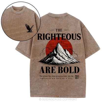 The Righteous Are Bold Chrsitian Washed T-Shirt
