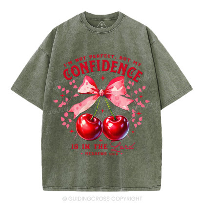 I'm Not Perfect But My Godfidence Is In The Lord Christian Washed T-Shirt