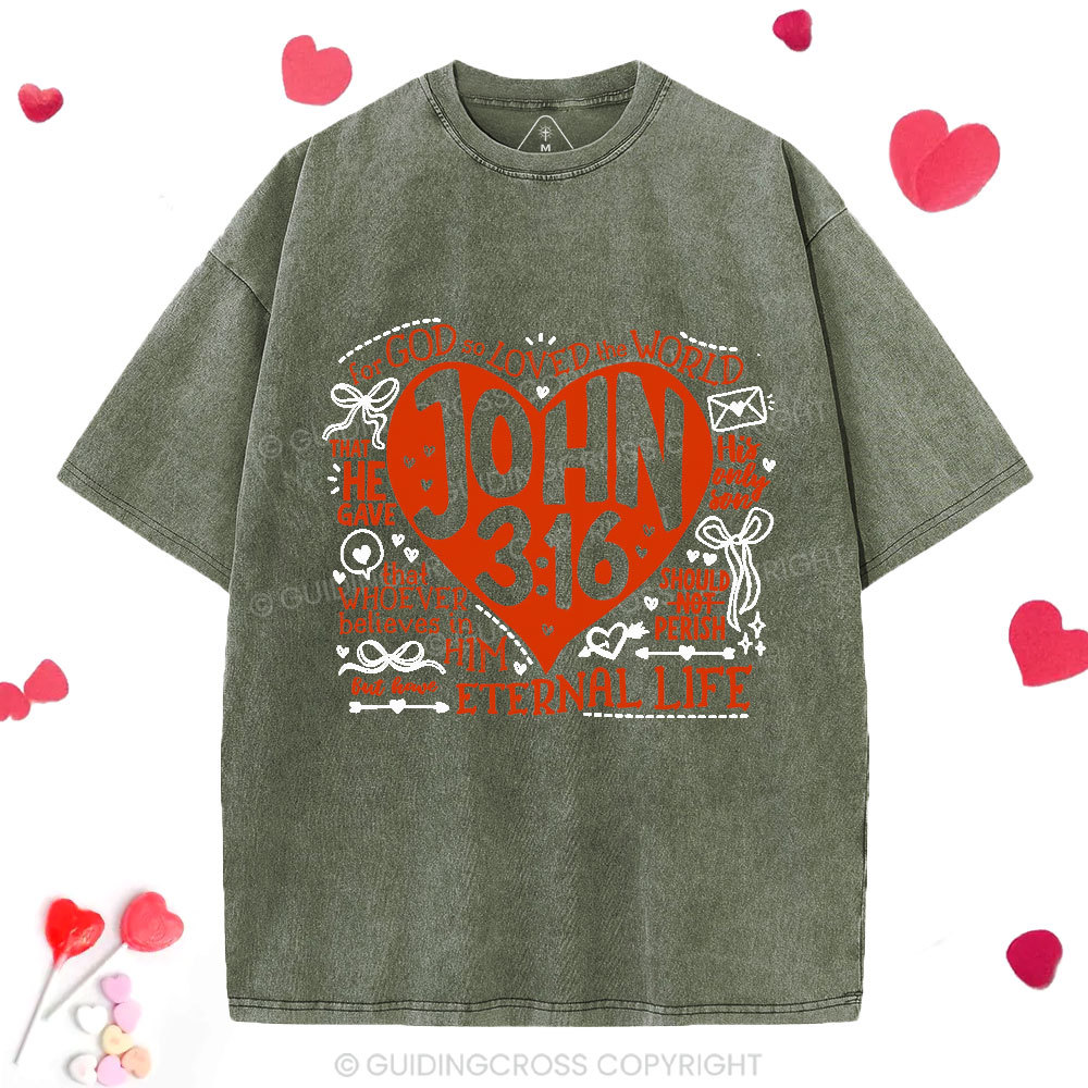 For God Is So Loved The World Christian Washed T-Shirt