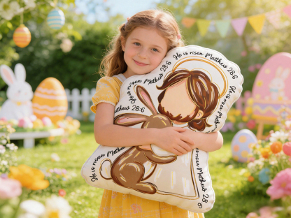 He Is Risen Irregular Short Plush Pillow