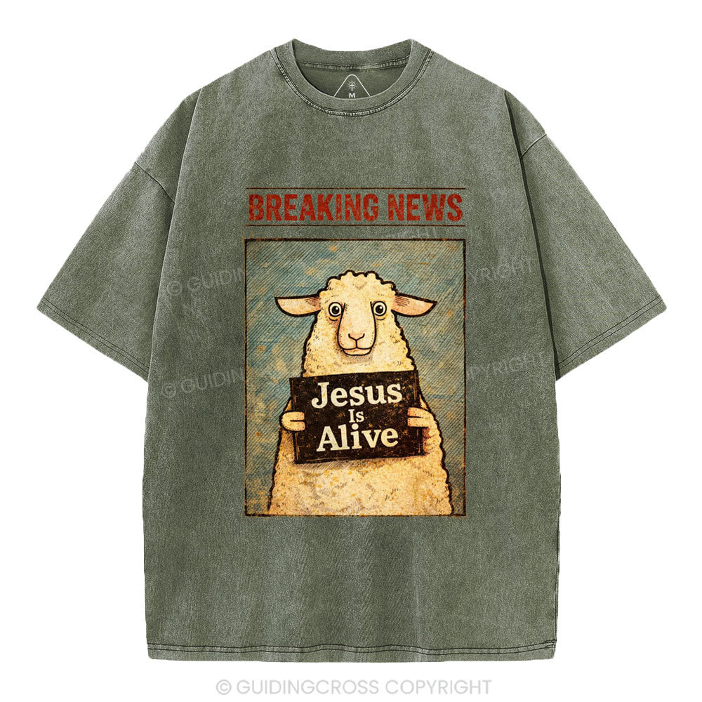 Jesus Is Alive Christian Washed T-Shirt