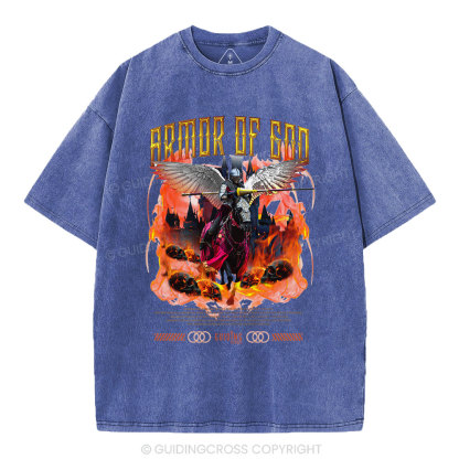 Armor Of God Christian Washed T-Shirt