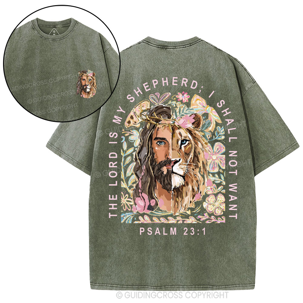 The Lord Is My Shepherd Christian Washed T-Shirt