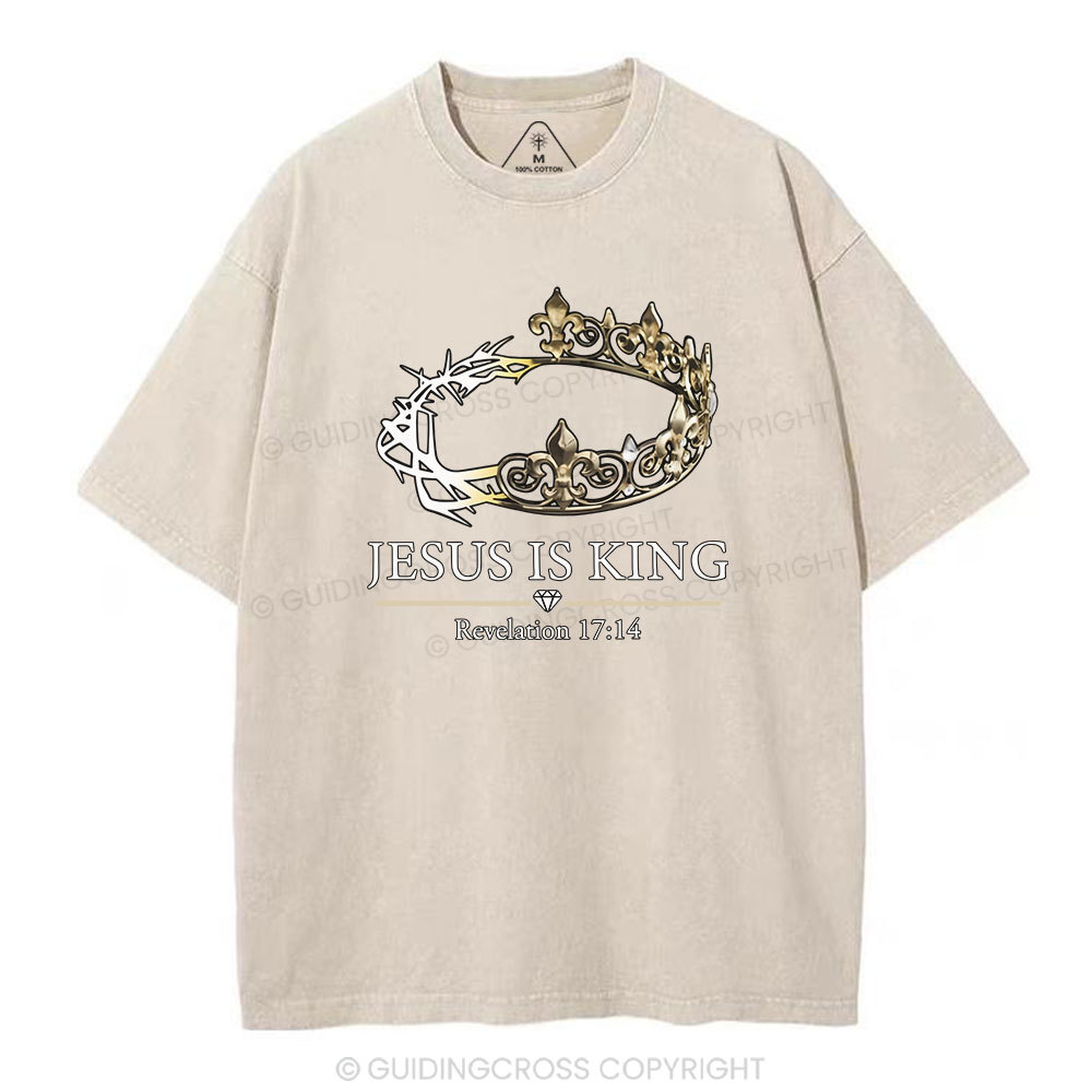 Jesus Is King Vintage Washed Christian T-Shirt