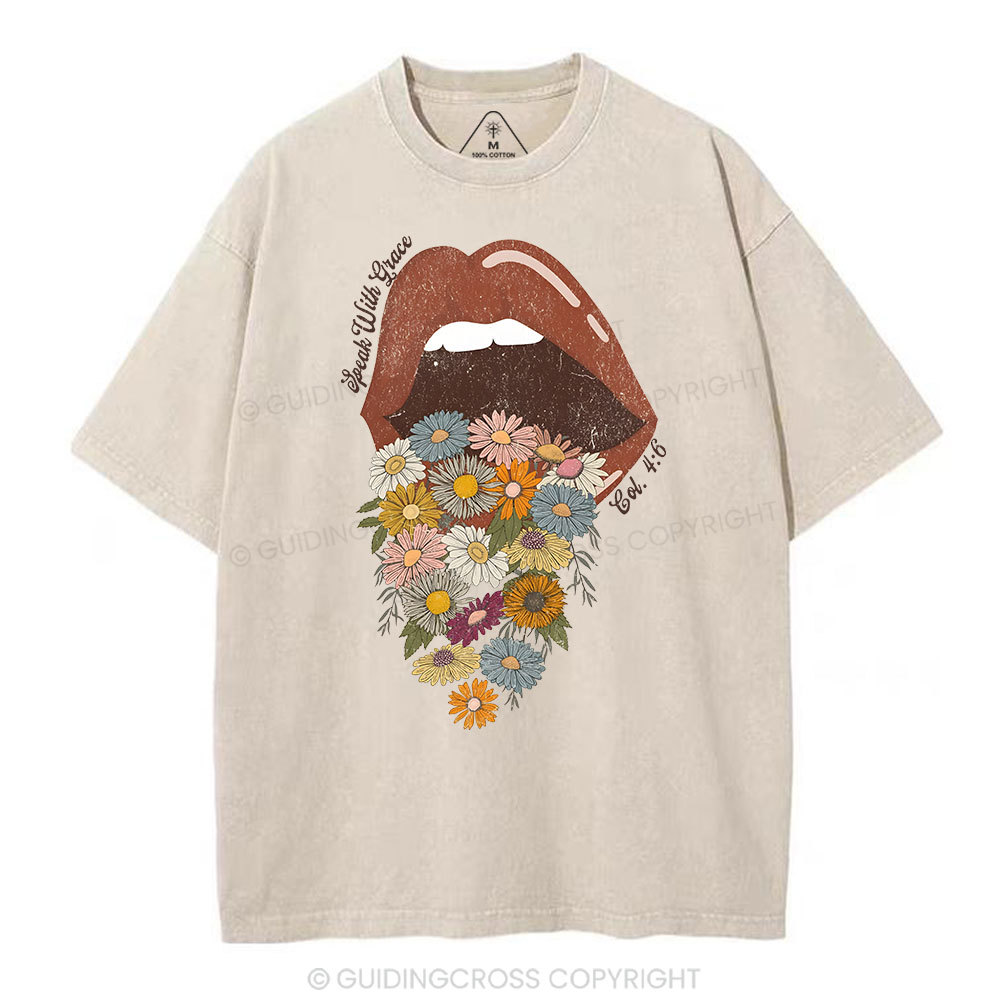 Speak With Grace Christian Washed T-Shirt