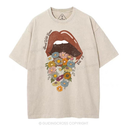 Speak With Grace Christian Washed T-Shirt