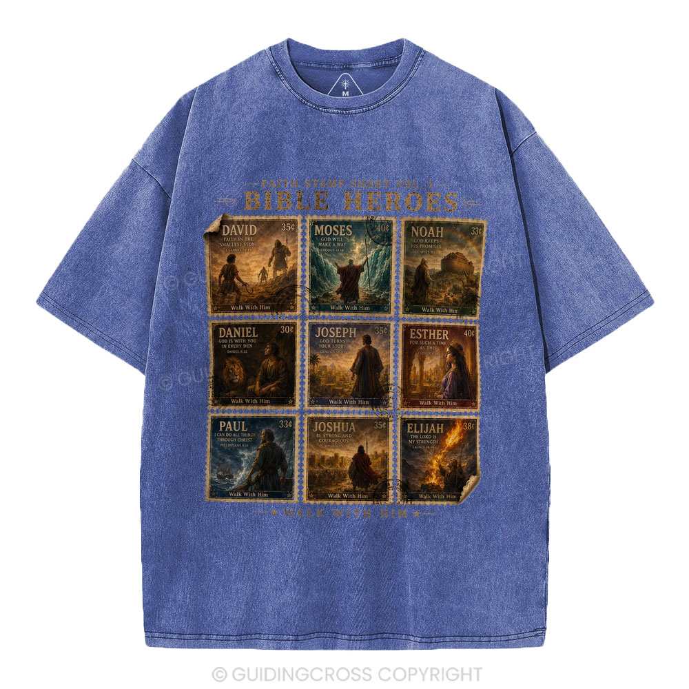 Bible Heroes Christian Washed T-Shirt