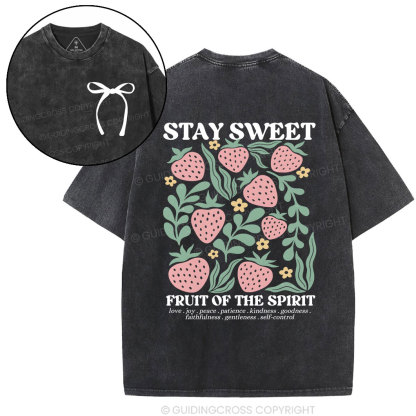 Stay Sweet Fruit Of The Spirit Christian Washed T-Shirt